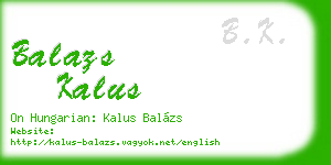 balazs kalus business card